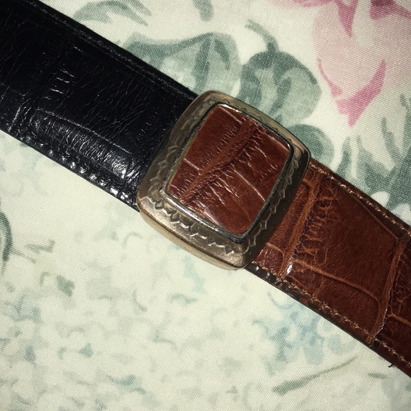 Brighton Belt Unique Two Tone Framed Leather M - Picture 16 of 16